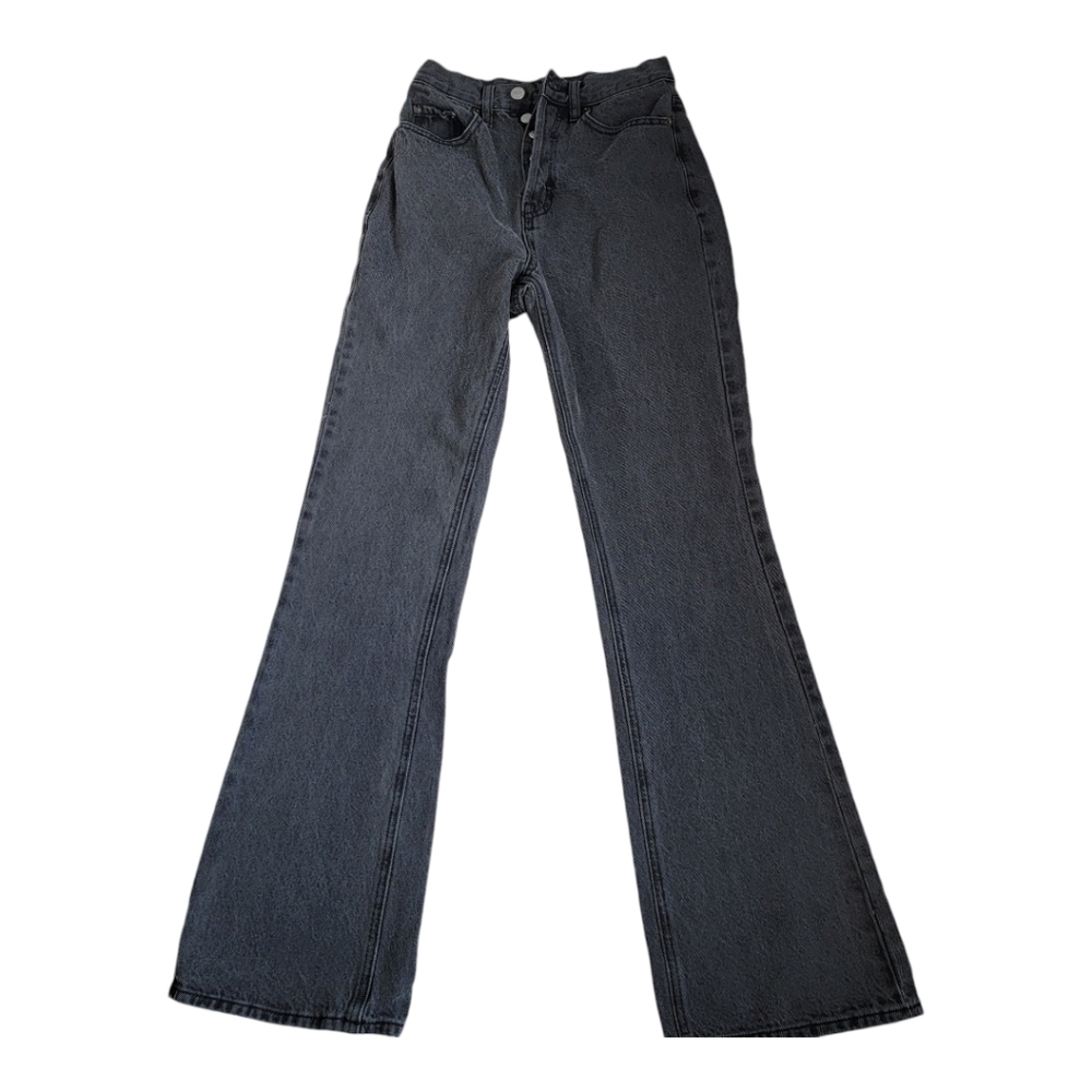 Pacsun High Rise Boot Cut Size 25 Wide Leg Jeans Charcoal Gray